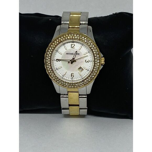 Michael Kors MK5584 Women's Two Tone Bracelet Analog Dial Quartz Watch MP727 - Picture 3 of 12